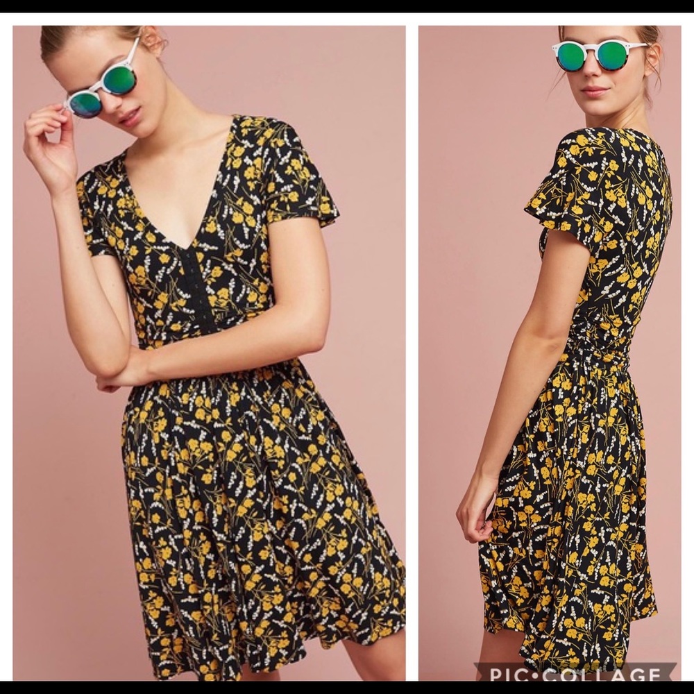 Maeve Anthropologie Paris Printed Dress Sz M